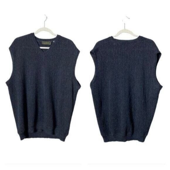 Peru‎ Unlimited Alpaca Wool Sweater Vest XXL Old Money Preppy Grandpa Luxe Grey - Picture 2 of 9